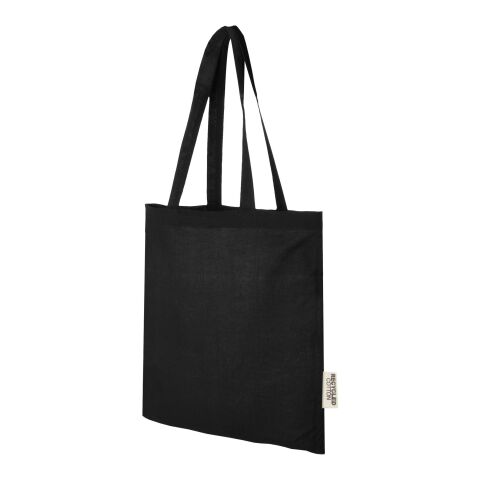Madras recycled cotton tote bag 140 g/m² Standard | Solid black | not available | No Branding | not available | not available | not available