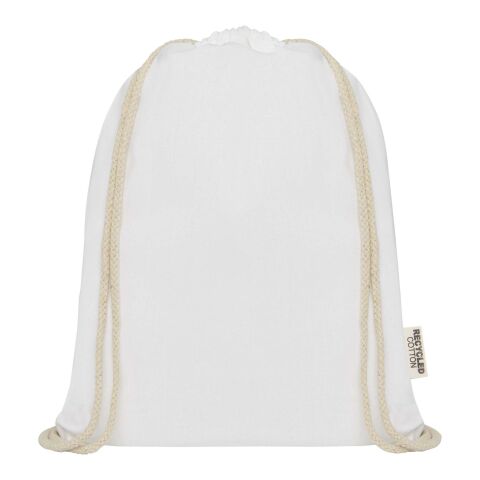 Oregon 140 g/m² GRS recycled cotton drawstring bag Standard | white | No Branding | not available | not available | not available