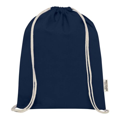 Oregon 140 g/m² GRS recycled cotton drawstring bag Standard | Navy | not available | No Branding | not available | not available | not available