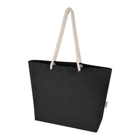 Florida 270 g/m² GRS recycled beach tote bag 18L Standard | Solid black-Solid black | not available | No Branding | not available | not available | not available