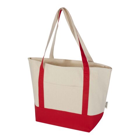 Sam 320 g/m² GRS recycled cotton tote bag Standard | Red-Natural | No Branding | not available | not available | not available