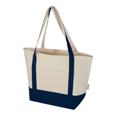 Sam 320 g/m² GRS recycled cotton tote bag Standard | Navy-Natural | not available | No Branding | not available | not available | not available