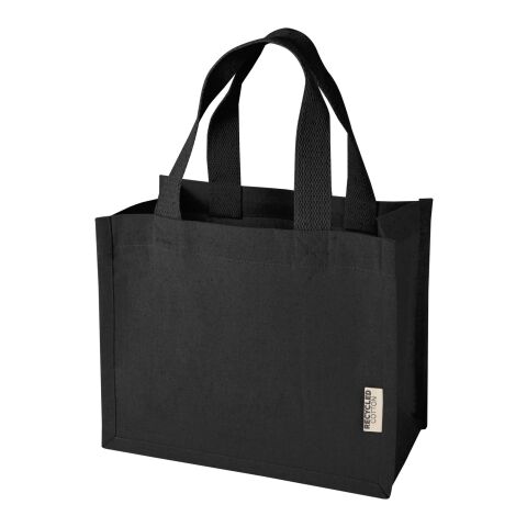 Odessa 220 g/m² GRS recycled cotton mini gusset tote bag 9L Standard | Solid black | not available | No Branding | not available | not available | not available