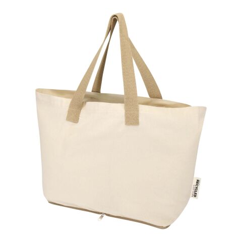 Sierra 140 g/m² GRS recycled foldable cotton tote bag 7L Standard | Natural-Natural | No Branding | not available | not available | not available