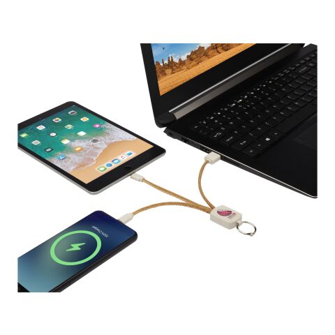 Bates wheat straw and cork 3-in-1 charging cable Standard | Natural | No Branding | not available | not available