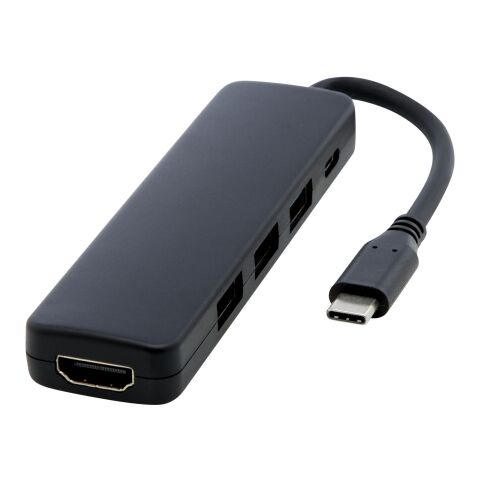 Loop RCS recycled plastic multimedia adapter USB 2.0-3.0 with HDMI port Standard | Solid black | No Branding | not available | not available