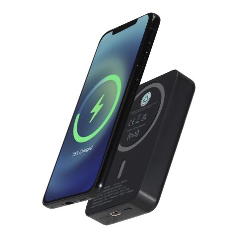 Acrab 10.000 mAh 15W magnetic wireless power bank with 20W PD - made from recycled plastic Standard | Solid black | not available | No Branding | not available | not available