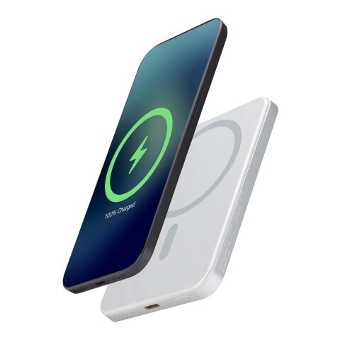 Avis 5000 mAh RCS recycled aluminium magnetic power bank  Silver