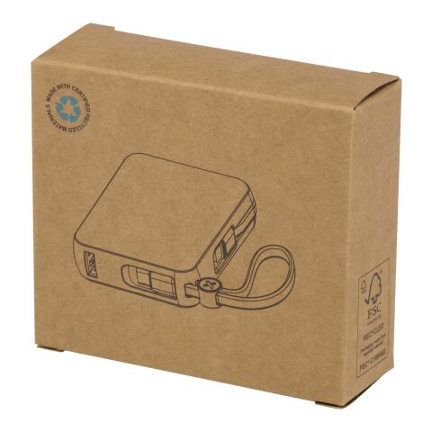 Acrux 10.000 mAh 35W tablet power bank with built in Type-C cable - made from recycled plastic Standard | White | No Branding | not available | not available