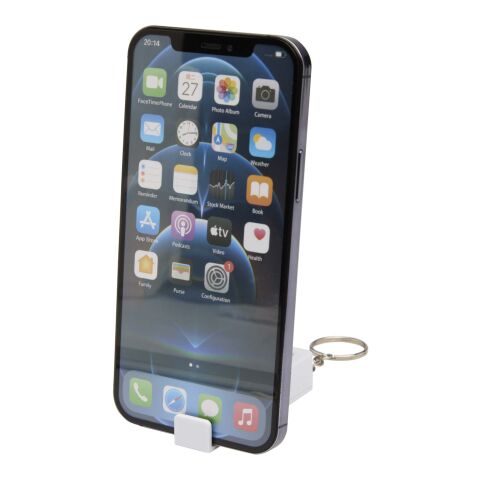 Aggia recycled plastic phone stand with fidget toy Standard | White | No Branding | not available | not available