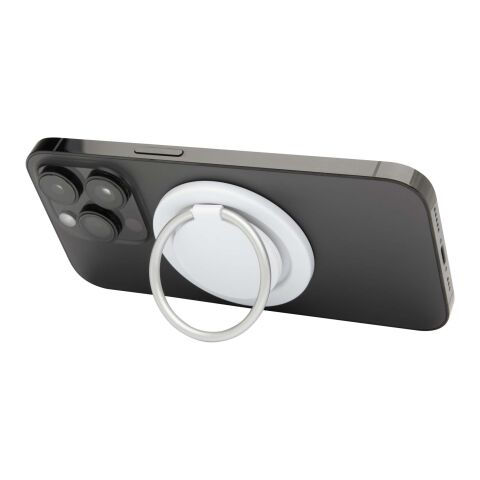 Albali recycled plastic magnetic phone holder with ring stand Standard | White | No Branding | not available | not available