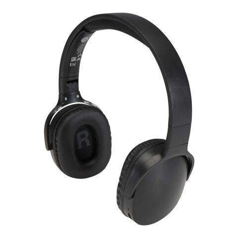 Ancha recycled plastic over-ear wireless Bluetooth® headset Standard | Solid black | No Branding | not available | not available