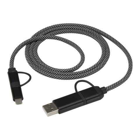 SMART 65W 100 cm RCS recycled magnetic 5-in-1 charging cable Solid black