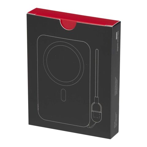 SMART 5000 mAh recycled plastic magnetic power bank with lanyard Solid black