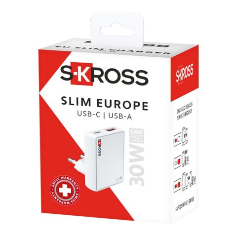 SKROSS® Slim 30W Europe wall charger White
