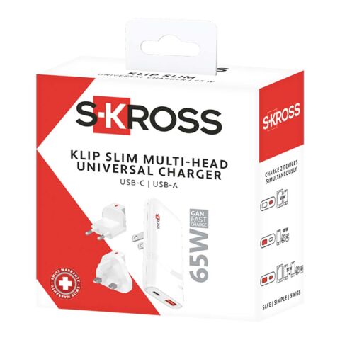 SKROSS® Klip Slim 65W multi-head charger White