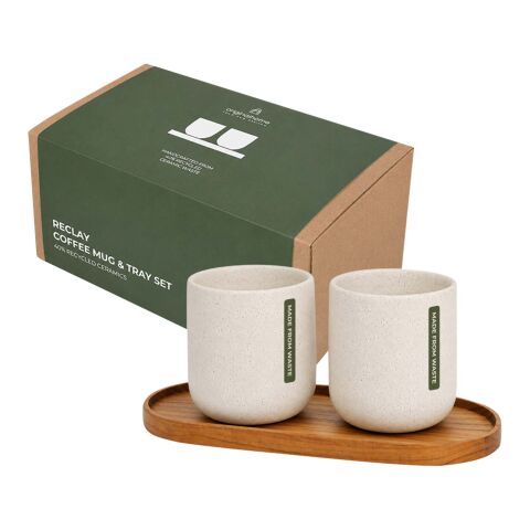 Originalhome oval wooden tray and 150 ml ceramic mug set Wood