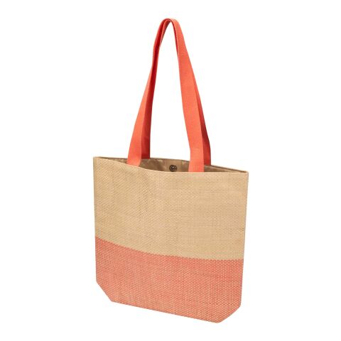 Rhythm straw paper tote bag 10L Brick