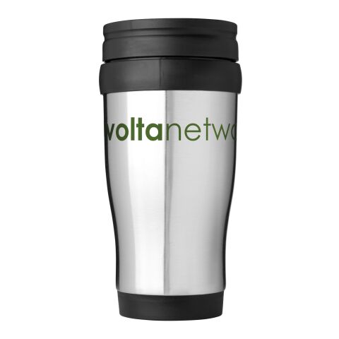 Sanibel 400 ml insulated mug Standard | Silver-Solid black | No Branding | not available | not available