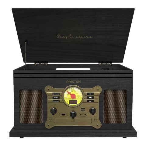 Prixton Century vinyl turntable and music player Solid black | No Branding