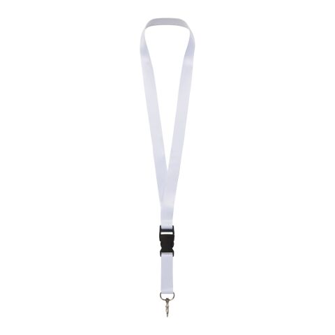 Bucks Recycled PET Lanyard Solid black-White | 10mm | Sublimation | all over, back | 10 mm x 900 mm