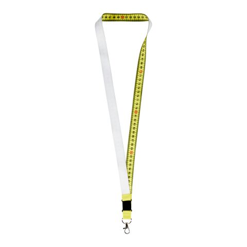 Isla 1-metre sublimation lanyard Yellow-Solid black-White | No Branding | not available | not available