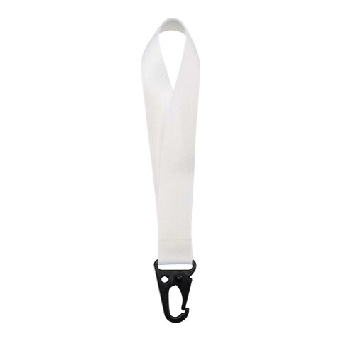 Leif sublimation RPET mini lanyard with carabiner White | No Branding | not available | not available