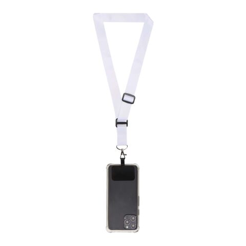Lyra sublimation adjustable lanyard with phone holder White | No Branding | not available | not available