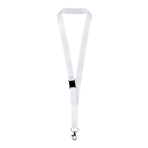 Lois sublimation RPET lanyard with safety buckle Solid black-White | 10mm | No Branding | not available | not available