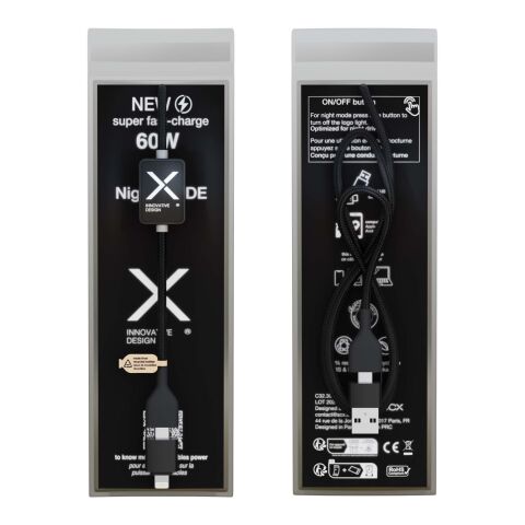 SCX.design C32 60W switch charging cable with light-up logo Black | No Branding | not available | not available