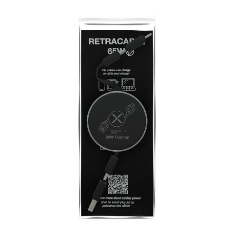 SCX.design C42 4-in-1 65W retractable cable  Solid black | No Branding