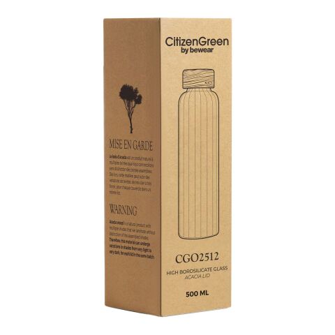 Citizen Green Purflow 500 ml borosilicate glass water bottle  White