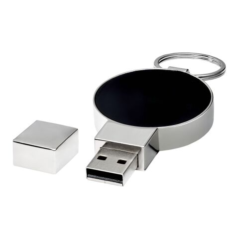 Round light-up USB Solid black-Silver-White | No Branding | not available | not available | 1 GB