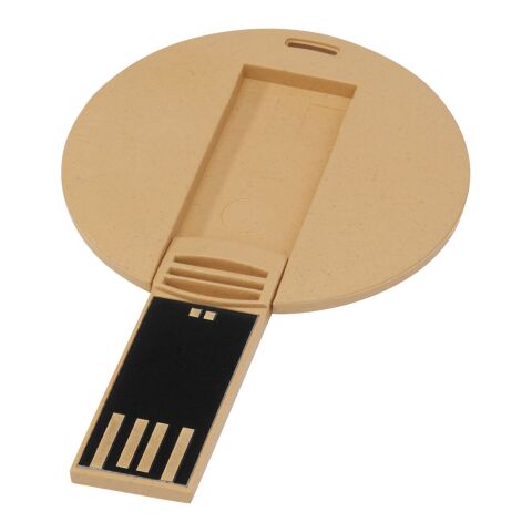 Round degradable USB Kraft brown | No Branding | not available | not available | 1 GB
