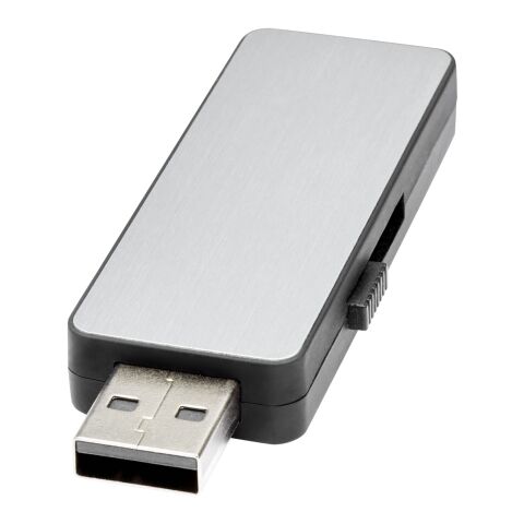 White Light-Up USB stick Solid black-Silver-White | No Branding | not available | not available | 1 GB