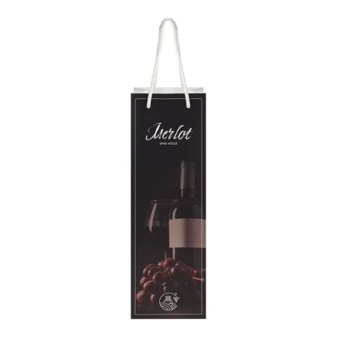 Handmade 170 g/m2 integra paper wine bottle bag with plastic handles white | No Branding | not available | not available