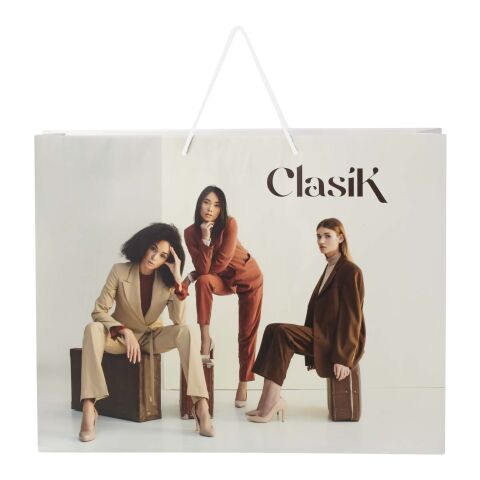Handmade 170 g/m2 integra paper bag with plastic handles - XX large white | No Branding | not available | not available