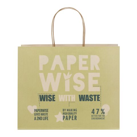 Agricultural waste 150 g/m2 paper bag with twisted handles - large Off white | No Branding | not available | not available