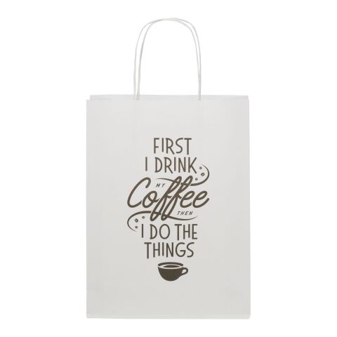 Kraft 120 g/m2 paper bag with twisted handles - medium white | No Branding | not available | not available