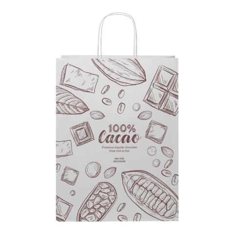 Kraft 120 g/m2 paper bag with twisted handles - XX large white | No Branding | not available | not available