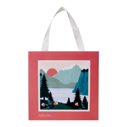 Smartfold 230 g/m2 paper bag with ribbon handles and matt lamination -  24 x 10 x 24 cm White