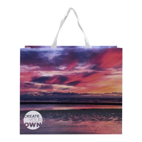 Smartfold 230 g/m2 paper bag with ribbon handles and matt lamination -  42 x 12 x 35 cm White
