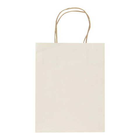 Agricultural 150 g/m2 waste paper bag with twisted handles - 18 x 9 x 23 cm Ivory white