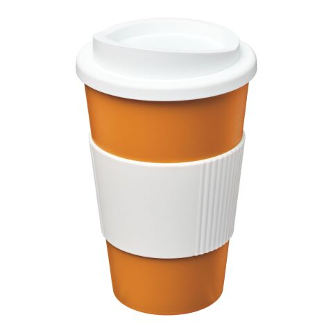Americano® 350 ml insulated tumbler with grip Transparent orange-White | No Branding | not available | not available