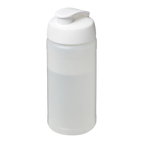 Baseline Plus 500 ml flip lid sport bottle Transparent-White | No Branding | not available | not available