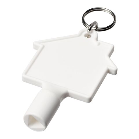 Maximilian house-shaped recycled utility key keychain White | Not applicable | No Branding | not available | not available