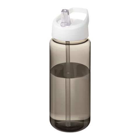 H2O Active® Octave Tritan™ 600 ml spout lid sport bottle Charcoal-White | No Branding | not available | not available
