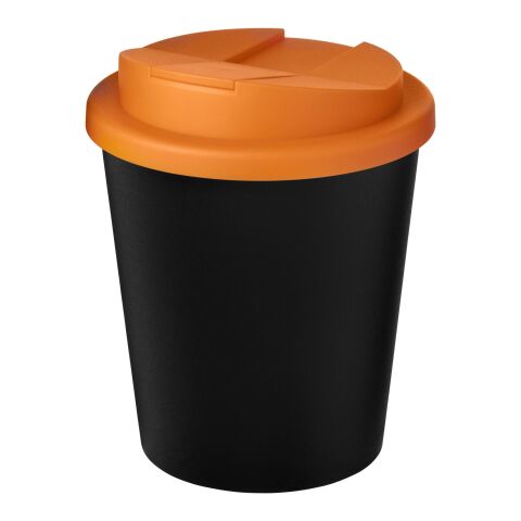 Americano® Espresso Eco 250 ml recycled tumbler with spill-proof lid Solid black-Orange | No Branding | not available | not available