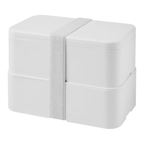 MIYO Pure double layer lunch box White-White-White | Digital Print | lid | 158 mm x 88 mm