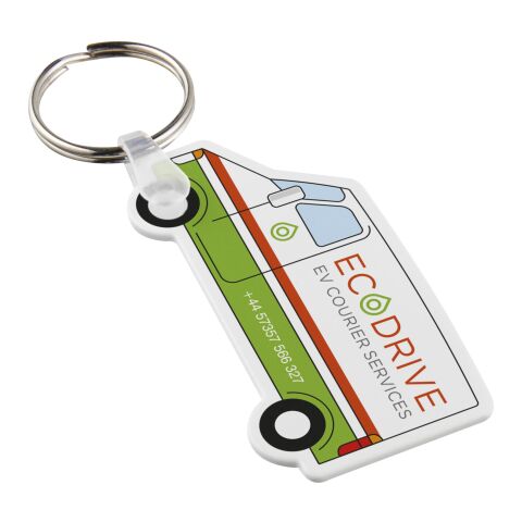 Tait van-shaped recycled keychain White | No Branding | not available | not available